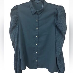 Jealous Tomato Black Puff Sleeve Button Down Shirt